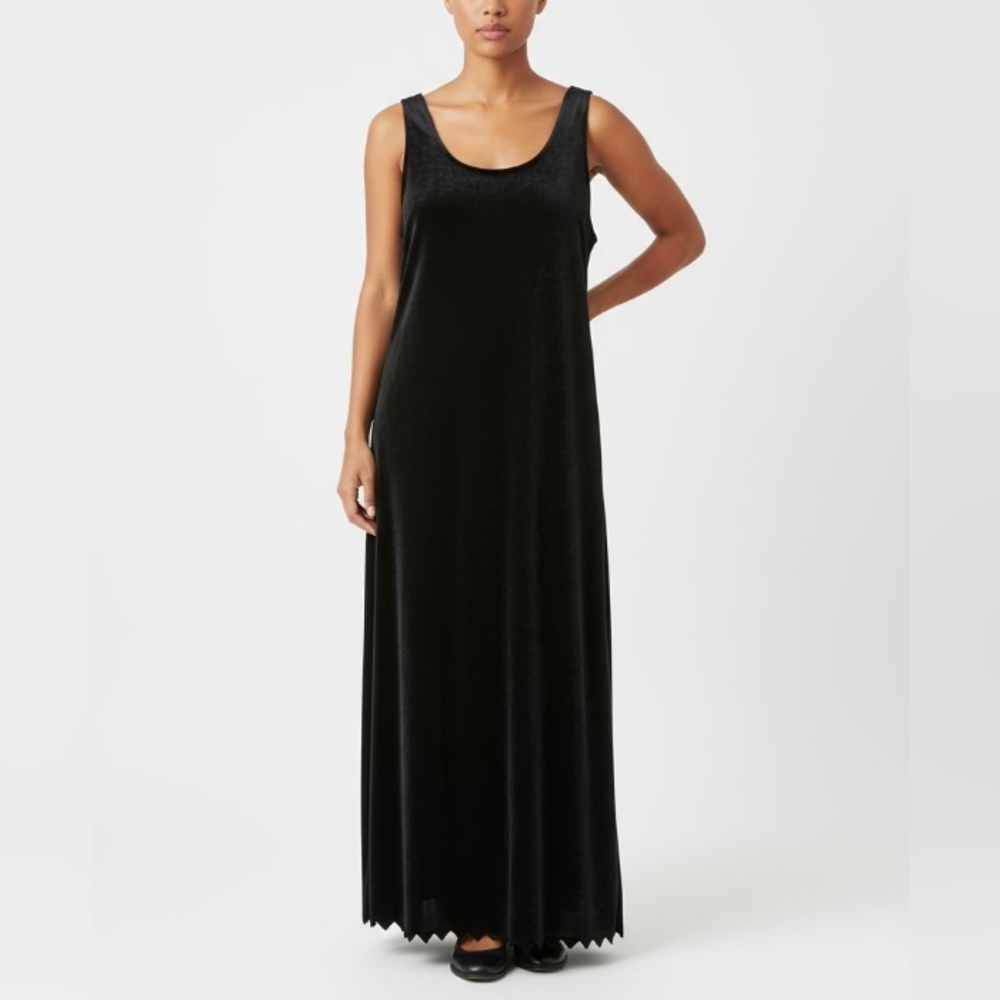 Coldwater Creek Velvet Maxi Dress Womens PM Black Lace Witchy Whimsigoth Fall
